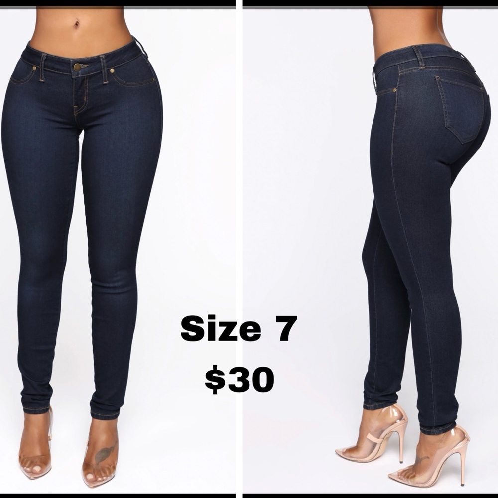 Fashion Nova (stretch denim, low rise)